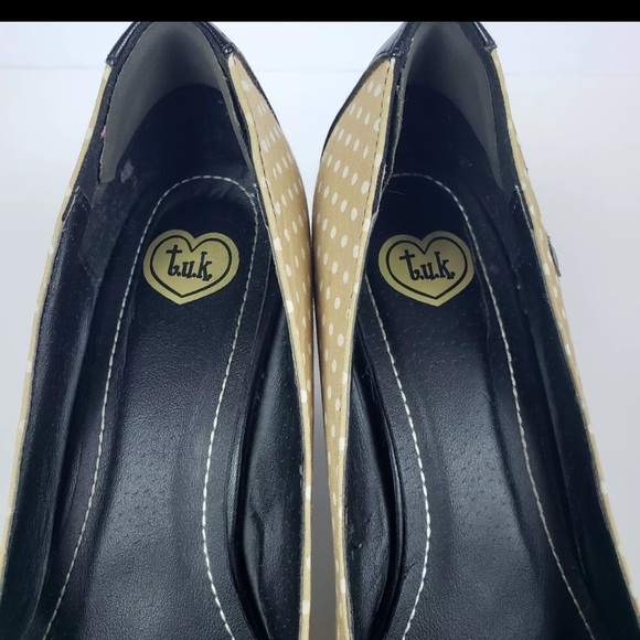 Rare 2013 TUK Tan Kitten Kitty Cat Heels Pumps Size 9 Meow Cat Anti Pop Shoes - Picture 3 of 14